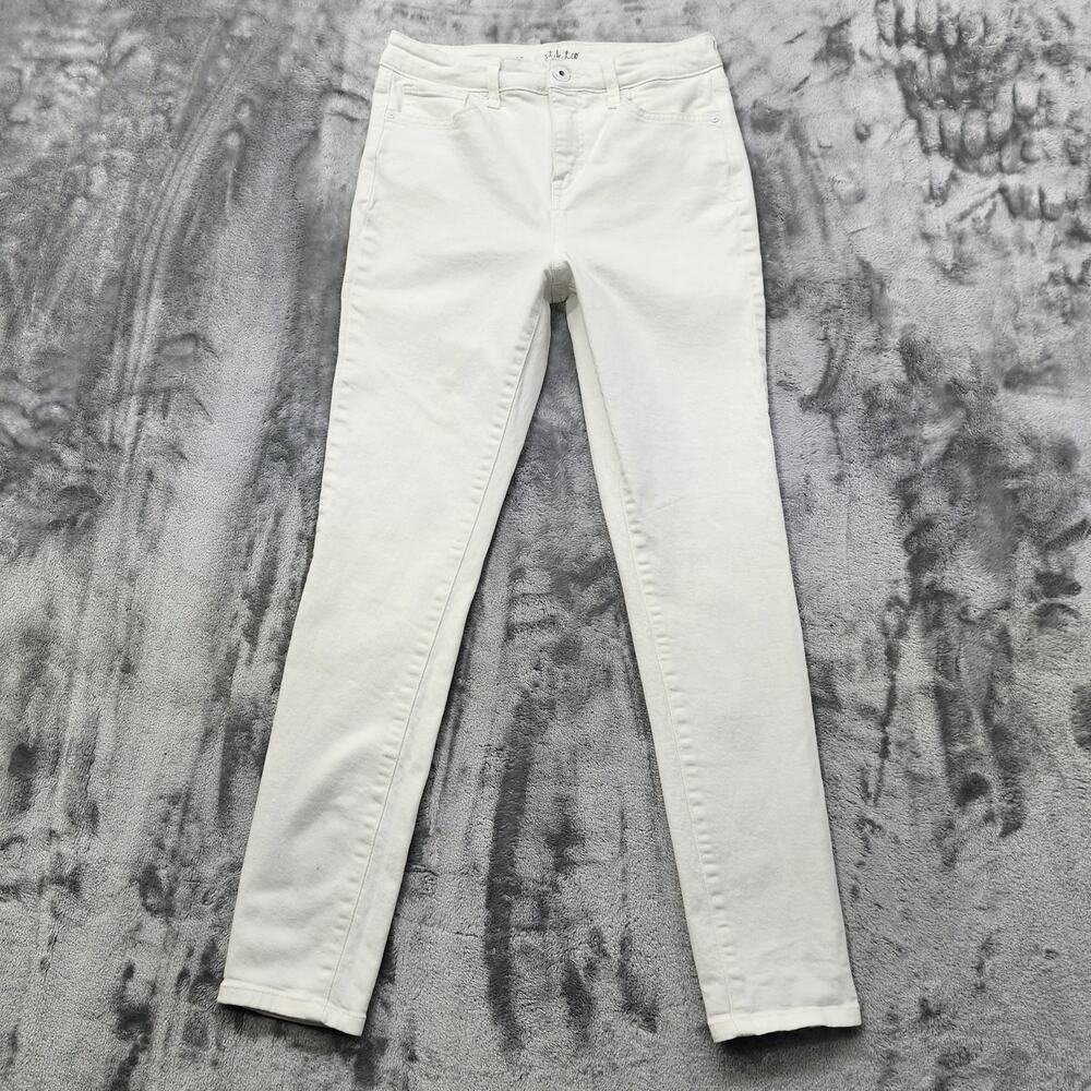 Style&Co Jeans Womens 4 White High Rise Skinny Ankle Stretch Denim Casual Preppy